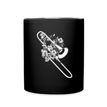 Minstrel Procession Trombone Flowers - Full Colour Mug - black - Front