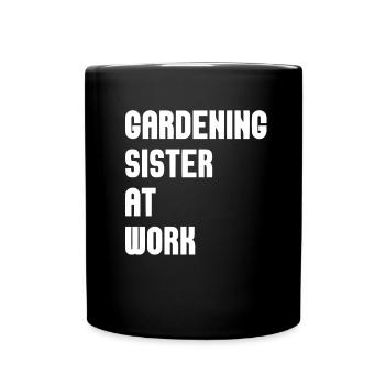 Hobbygärtner Garten Schwester - Tasse einfarbig - Schwarz - Vorne