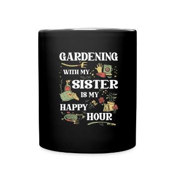 Hobby Gardener Garden Happy Hour - Full Colour Mug - black - Front