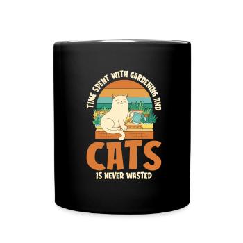 Hobbygärtner Garten Katzenartig Gartenkatze - Tasse einfarbig - Schwarz - Vorne