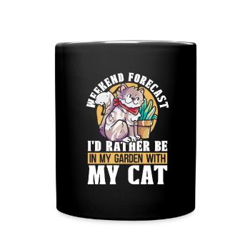 Hobbygärtner Garten Katzenartig Gartenkatze - Tasse einfarbig - Schwarz - Vorne