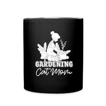 Hobbygärtner Garten Mutter Gartenkatze - Tasse einfarbig - Schwarz - Vorne