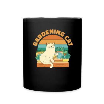 Hobbygärtner Garten Katzenartig Gartenkatze - Tasse einfarbig - Schwarz - Vorne