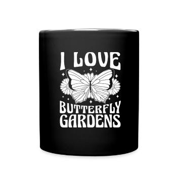 Amateur gardener garden butterflies in the garden - Full Colour Mug - black - Front