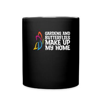 Amateur gardener garden butterflies in the garden - Full Colour Mug - black - Front