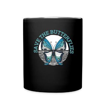 Amateur gardener garden butterflies in the garden - Full Colour Mug - black - Front
