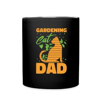 Hobbygärtner Garten Papa Gartenkatze - Tasse einfarbig - Schwarz - Vorne
