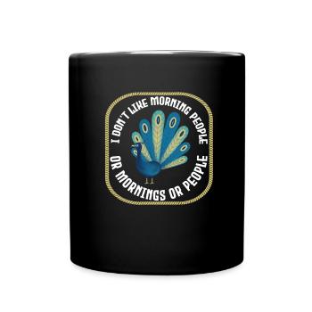Peacock Bird - Full Colour Mug - black - Front