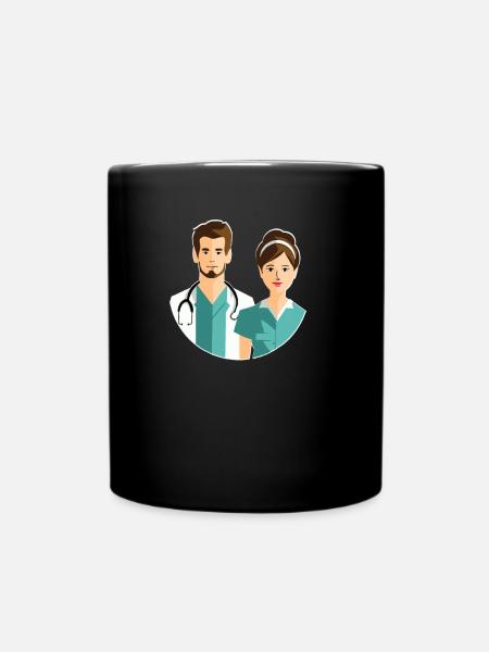 Krankenschwester - Tasse einfarbig - Schwarz