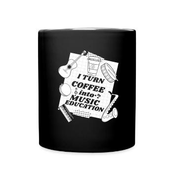 Musiklehrer Musik Lehrer - Tasse einfarbig - Schwarz - Vorne