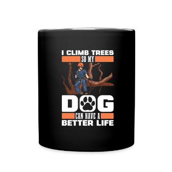 Baumpfleger Baumkletterer Arborist Hund - Tasse einfarbig - Schwarz - Vorne