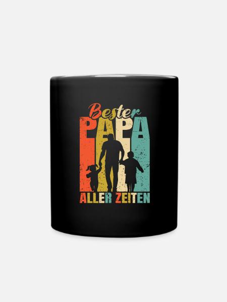 Bester Papa aller Zeiten 2 Kinder Ehemann Papa - Tasse einfarbig - Schwarz
