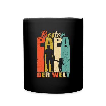 Bester Papa der Welt 1 Kind Ehemann Papa - Tasse einfarbig - Schwarz - Vorne