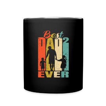 Meilleur père de tous les temps Père de 2 enfants Mari père - Mug uni - noir - Devant