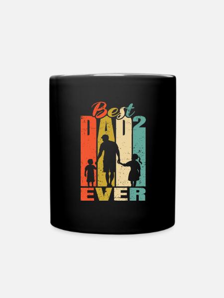 Best Dad Ever Father of 2 kids Husband dad - Full Colour Mug - black