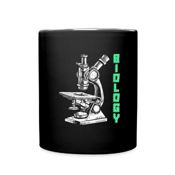 Biologie Biologe Mikroskop Biology - Tasse einfarbig - Schwarz - Vorne