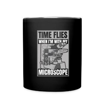 Biologie Biologe Mikroskop - Tasse einfarbig - Schwarz - Vorne