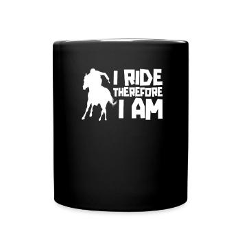 Pferd Reitsport Cool Ausdauerreiten - Tasse einfarbig - Schwarz - Vorne