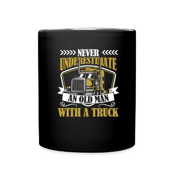 Lkw Fahrer Trucker Lastwagenfahrer Alter Trucker - Tasse einfarbig - Schwarz - Vorne