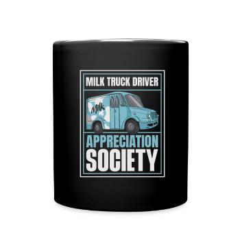 Kuh Milch Witzig Milchwagen - Tasse einfarbig - Schwarz - Vorne