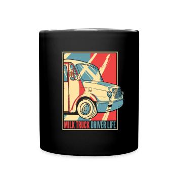 Camion de lait de vache drôle - Mug uni - noir - Devant
