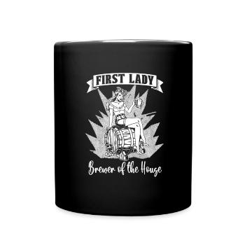 Craft Beer Bier Craftbier Dame - Full Colour Mug - black - Front