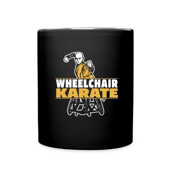 Karate Rollstuhl - Tasse einfarbig - Schwarz - Vorne