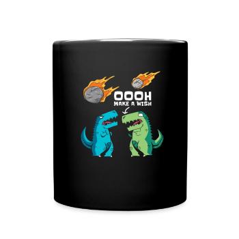 Weltraum Weltall Dinosaurier Astroid Umleitung - Tasse einfarbig - Schwarz - Vorne