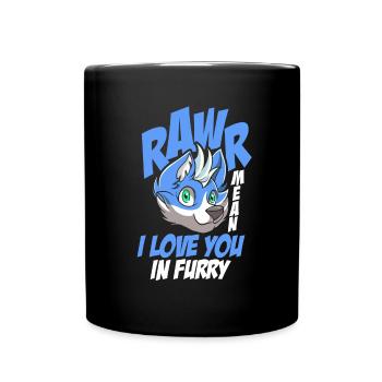Furry Fandom Fursuits Love - Full Colour Mug - black - Front