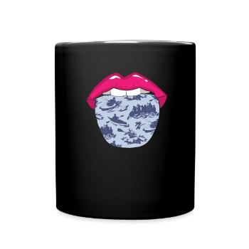 Langue de rafting - Mug uni - noir - Devant