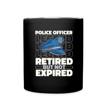 Polizist Polizei Im Ruhestand - Tasse einfarbig - Schwarz - Vorne