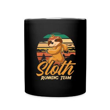 Sloth cute sloth running - Full Colour Mug - black - Front