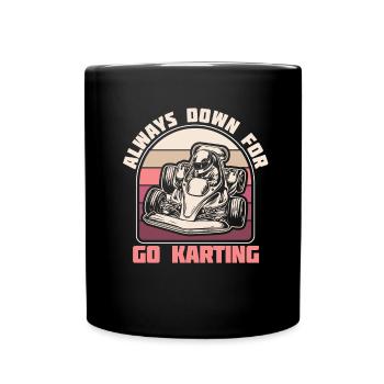 Go Kart Kartfahren Kartfahrer Cool - Tasse einfarbig - Schwarz - Vorne