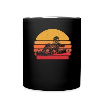 Go Kart Kartfahren Kartfahrer Cool - Tasse einfarbig - Schwarz - Vorne