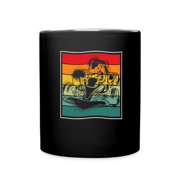 Go Kart Kartfahren Kartfahrer Cool - Tasse einfarbig - Schwarz - Vorne