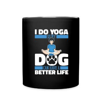 Yoga Dog - Full Colour Mug - black - Front
