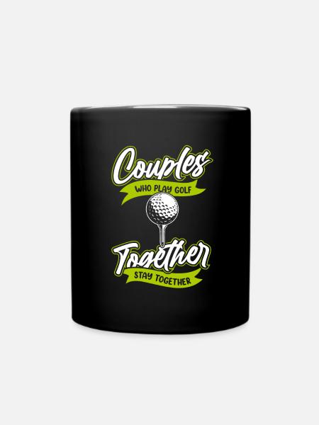 Golf Golfer Golfen Paar - Tasse einfarbig - Schwarz