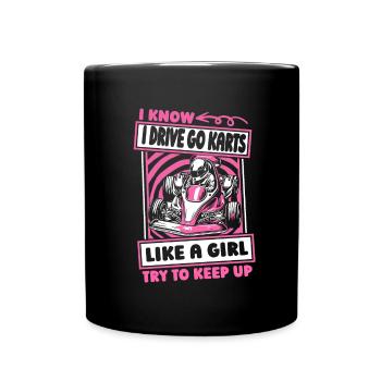 Go Kart Karting Karting Driver Girl - Full Colour Mug - black - Front