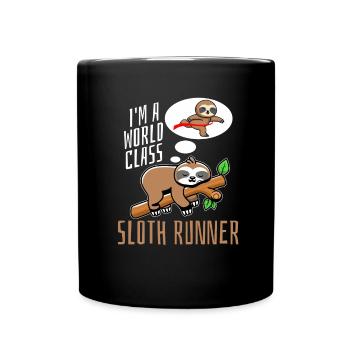 Faultier Läufer Faultier Läuft - Tasse einfarbig - Schwarz - Vorne
