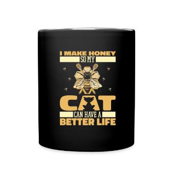 Beekeeper Beekeeper Cat - Full Colour Mug - black - Front