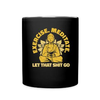 Buddha Buddhist Funny - Full Colour Mug - black - Front