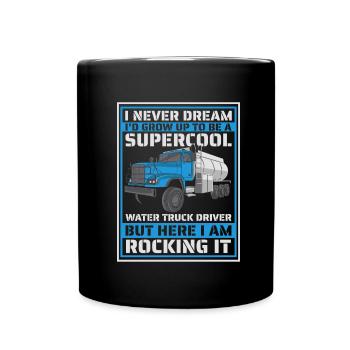 Lkw Fahrer Trucker Lastwagenfahrer Super Cool - Tasse einfarbig - Schwarz - Vorne