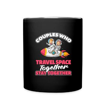 Astronaut Raumfahrer Kosmonaut Paar - Tasse einfarbig - Schwarz - Vorne