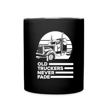 Lkw Fahrer Trucker Lastwagenfahrer Alter Trucker - Tasse einfarbig - Schwarz - Vorne