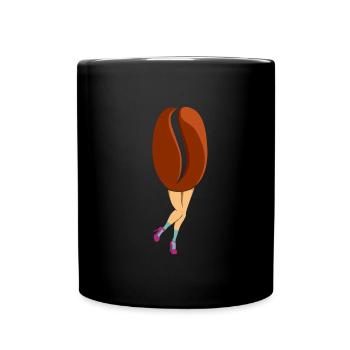 Kaffee Cafe Beine - Tasse einfarbig - Schwarz - Vorne