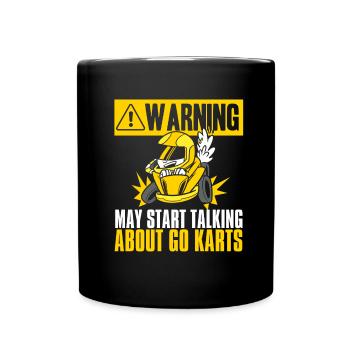 Go Kart Kartfahren Kartfahrer Lustig - Tasse einfarbig - Schwarz - Vorne