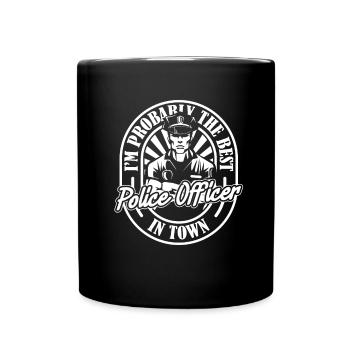 Polizist Polizei - Tasse einfarbig - Schwarz - Vorne