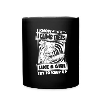 Baumpfleger Baumkletterer Arborist - Tasse einfarbig - Schwarz - Vorne