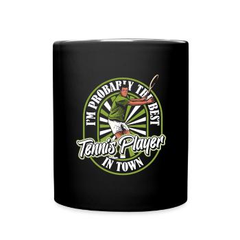 Tennis drôle - Mug uni - noir - Devant