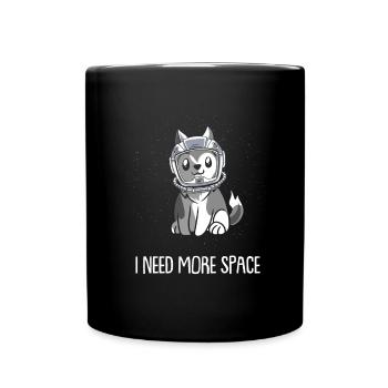 Wolf Astronaut I Need More Space - Full Colour Mug - black - Front